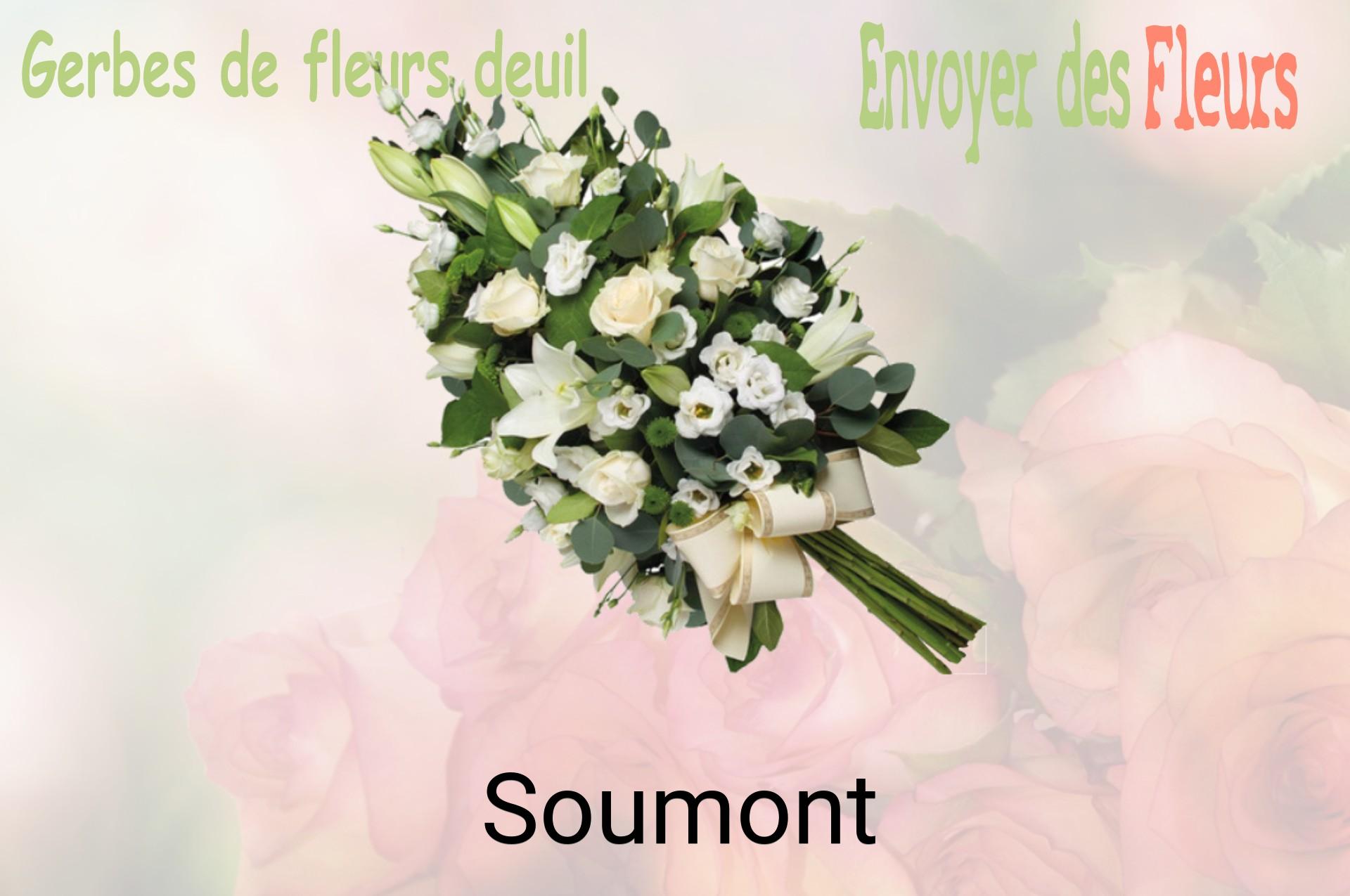 Gerbe de fleurs de deuil livrée à Soumont